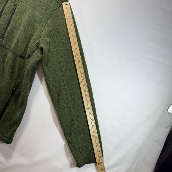 LL Bean Fleece Jacket Mens L Tall Green Fleece Zip Up Pocket Outerwear Outdoor - Picture 3 of 10